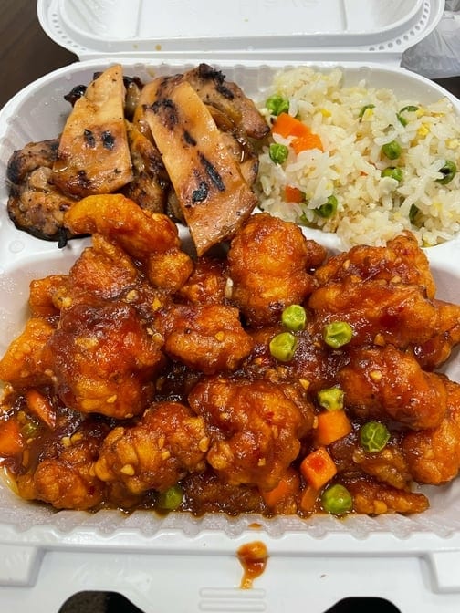 Teriyaki Chicken with General Tao's Chicken.