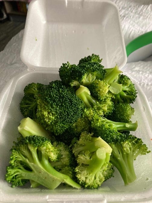 Steamed Broccoli.
