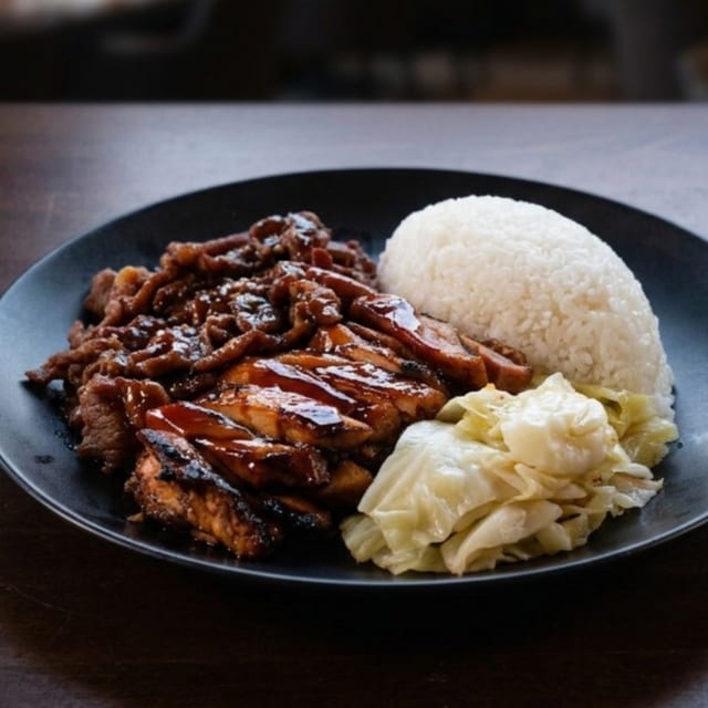 Teriyaki Chicken with Beef.