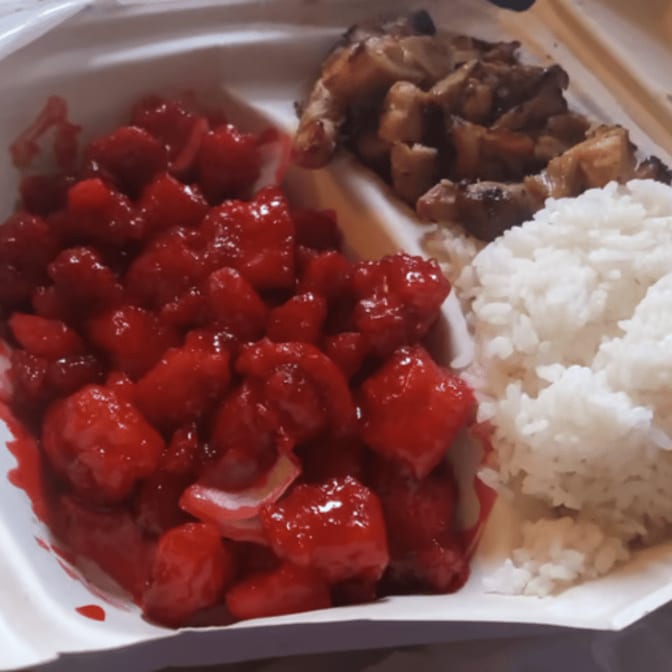 Teriyaki Chicken with Almond Chicken.